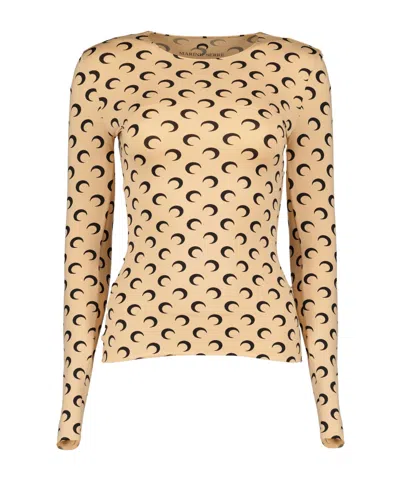 Marine Serre Second Skin High Neck Top Moon In Multi