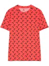 Marine Serre Red Recycled Moon Short Sleeves T-shirt In Red