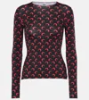 Marine Serre Red Second Skin Moon Long Sleeve T-shirt In Black