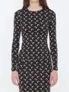 Marine Serre Moon Printed Jersey Ls Crewneck Top Tops Black In Multi
