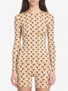 Marine Serre Second Skin Moon Crewneck Top In Neutral