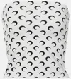 Marine Serre White Moon Printed Jersey Second Skin Tube Top In Weiss