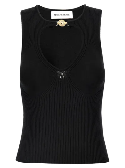 Marine Serre Moon Jewelry Tank Top In Black