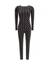 Marine Serre Black All Over Moon Jumpsuit In Multi