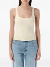 Marine Serre Moon Jacquard Knit Strap Top In Neutrals