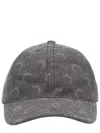 Marine Serre Grey Baseball Cap With Crescent Moon Pattern In Gray