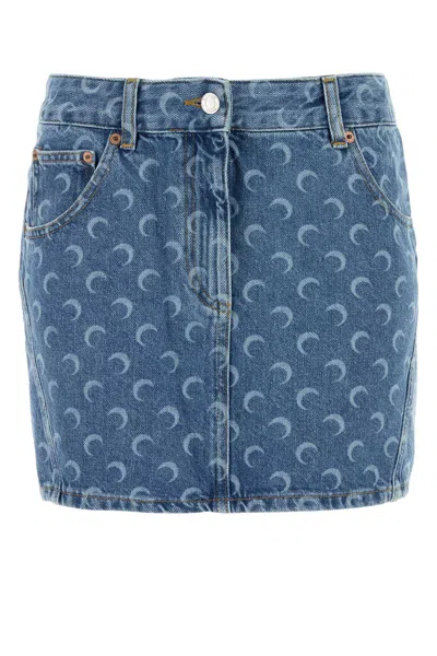 Marine Serre Tagliatore Wide Leg Trousers In Blue