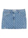 Marine Serre Moon Laser Denim Mini Skirt In Blue