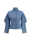 Marine Serre Moon Laser Blue Wash Denim Shirt In Blue