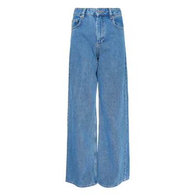 Marine Serre Moon Laser Blue Wash Wide-leg Jeans