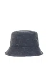 Marine Serre Denim Bucket Hat With Moon Laser Print In Blue