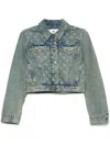 Marine Serre Moon Laser Cropped Jacket In Blau