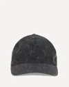 Marine Serre Moon Laser Denim Baseball Hat In Gray
