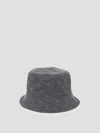 Marine Serre Moon Laser Denim Bucket Hat In Gray