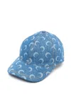 Marine Serre Moon-laser Denim Cap In 蓝色