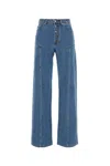 Marine Serre Straight-leg Jeans In Lightblue
