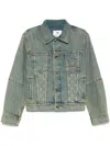 Marine Serre Denim Jacket With Collared Design And Pockets In Blue