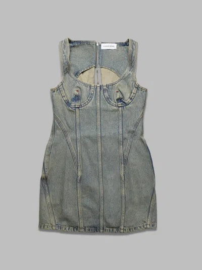 Marine Serre Moon Laser Denim Mini Dress - Made In Italy
