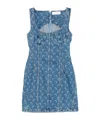 Marine Serre Moon Laser Denim Bustier Dress In Indigo Blue