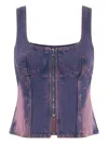 Marine Serre Moon Laser Denim Top In Purple