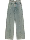 Marine Serre Moon Laser Flared Jeans In Blue