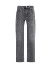 Marine Serre Moon Laser Grey Wash Denim Straight Jeans In Gray
