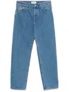 Marine Serre Moon Laser Denim Loose Jeans In Blue