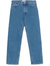 Marine Serre Moon Laser Denim Loose Jeans In Blue