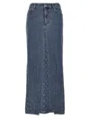 Marine Serre "moon Laser" Long Skirt In Light Blue