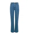 Marine Serre Lunar Print Five-pocket Denim Trousers In Blue