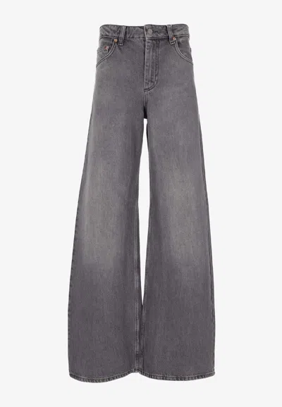 Marine Serre Moon Laser Straight-leg Jeans In Gray