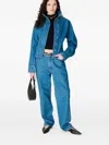 Marine Serre Loose Fit Jeans In Moon Laser Wash In Blue