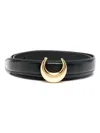 Marine Serre Moon Leather Belt In Black