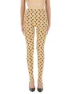 Marine Serre Beige Recycled Moon Jersey Stirrup Leggings In Brown