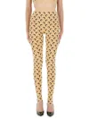 Marine Serre Beige Recycled Moon Jersey Stirrup Leggings