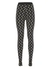 Marine Serre Black Recycled Moon Jersey Stirrup Leggings In Black