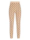 Marine Serre Women's Ta10 Moon-print Stirrup-strap Recycled-polyamide-blend Leggings In Nude
