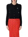 Marine Serre Moon Logo Knit Cardigan In Black