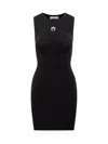 Marine Serre Black Crescent Moon-detail Mini Dress In Black