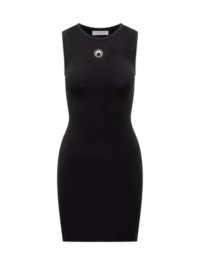 Marine Serre Black Crescent Moon-detail Mini Dress