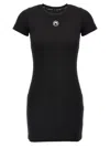 Marine Serre Black Long T-shirt With Crescent Moon Embroidered On The Front And Logo Patch On The Back In Black