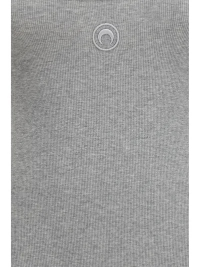 Marine Serre Moon Logo Embroidered Catsuit In Gray