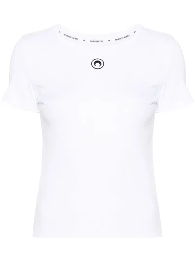 Marine Serre Moon Logo Jersey Baby Fit T-shirt Woman White