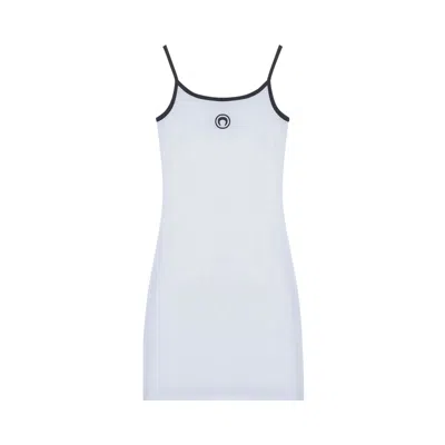 Pre-owned Marine Serre Moon Logo Jersey Mini Dress 'white' | Women's Size L