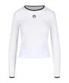 Marine Serre Cropped Fitted T-shirt With Contrast Trim In White