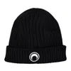 Marine Serre Moon Logo Knit Beanie In Black In Nero