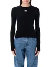 Marine Serre Core Knit Cardigan In Black