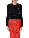 Marine Serre Moon Logo Knit Cardigan In Black
