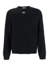 Marine Serre 'lune Logo' Crew Neck Sweater In Black