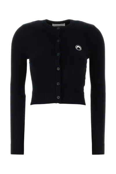MARINE SERRE MARINE SERRE BLACK STRETCH VISCOSE CARDIGAN